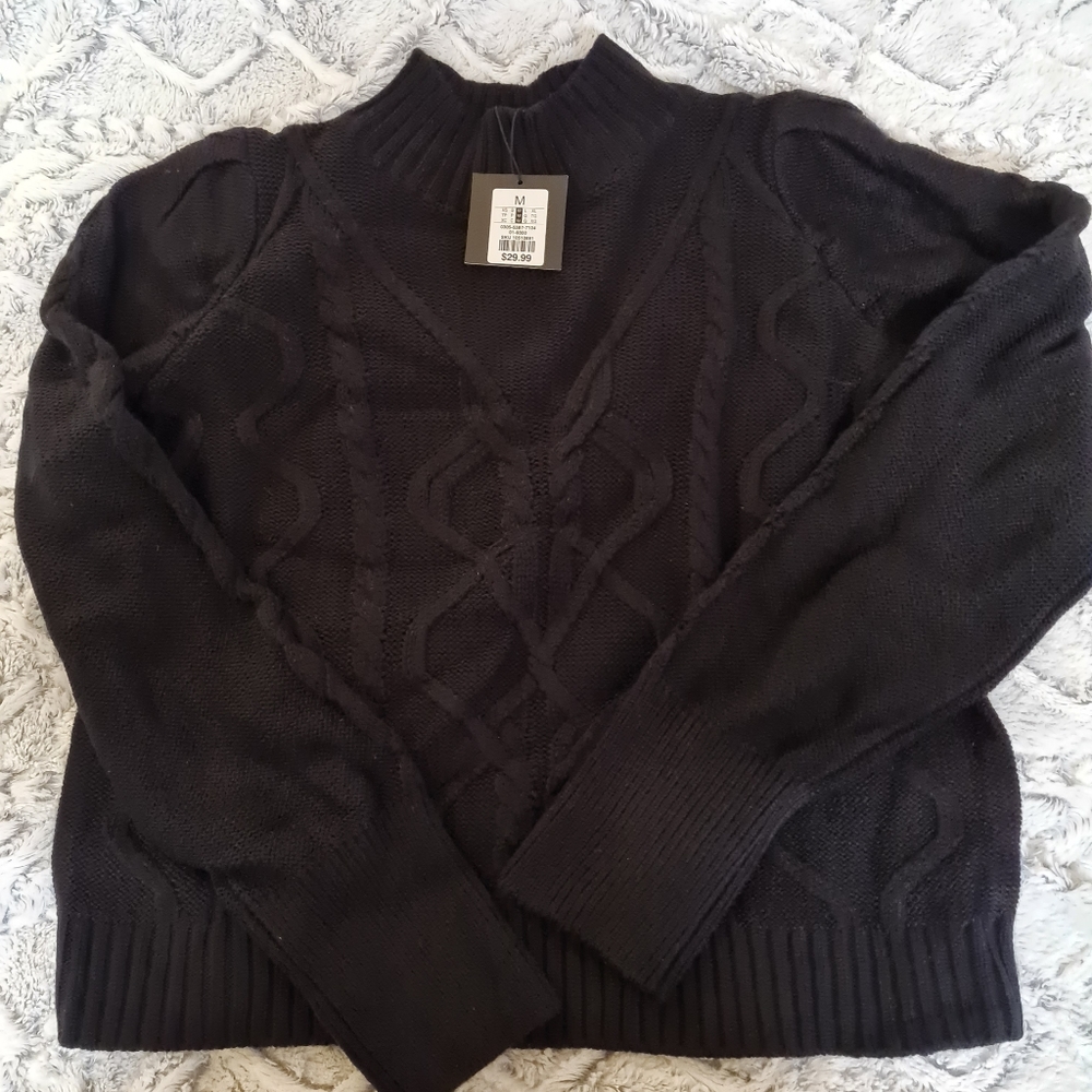 NWT Charlotte Russe Cozy Black Sweater Size M - Picture 1 of 7